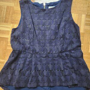 Sail to Sable navy pattern top with gold zip